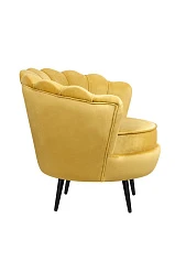 заказать Низкое кресло ракушка Pearl Yellow на черных ножках