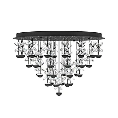 390278 Люстра диммируемая PIANOPOLI 2, 10X2,3W (LED), 3000K, 2800lm, L870, B120, H1500, сталь, черный/переливающееся стекло, прозрачный в интерьере