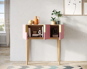 стильный Консоль с тремя дверками "Line" LN15/GR1/pink