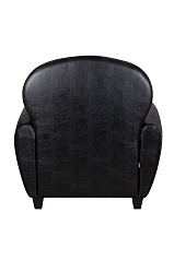фото Кресло кожаное широкое Flog черное в интерьере