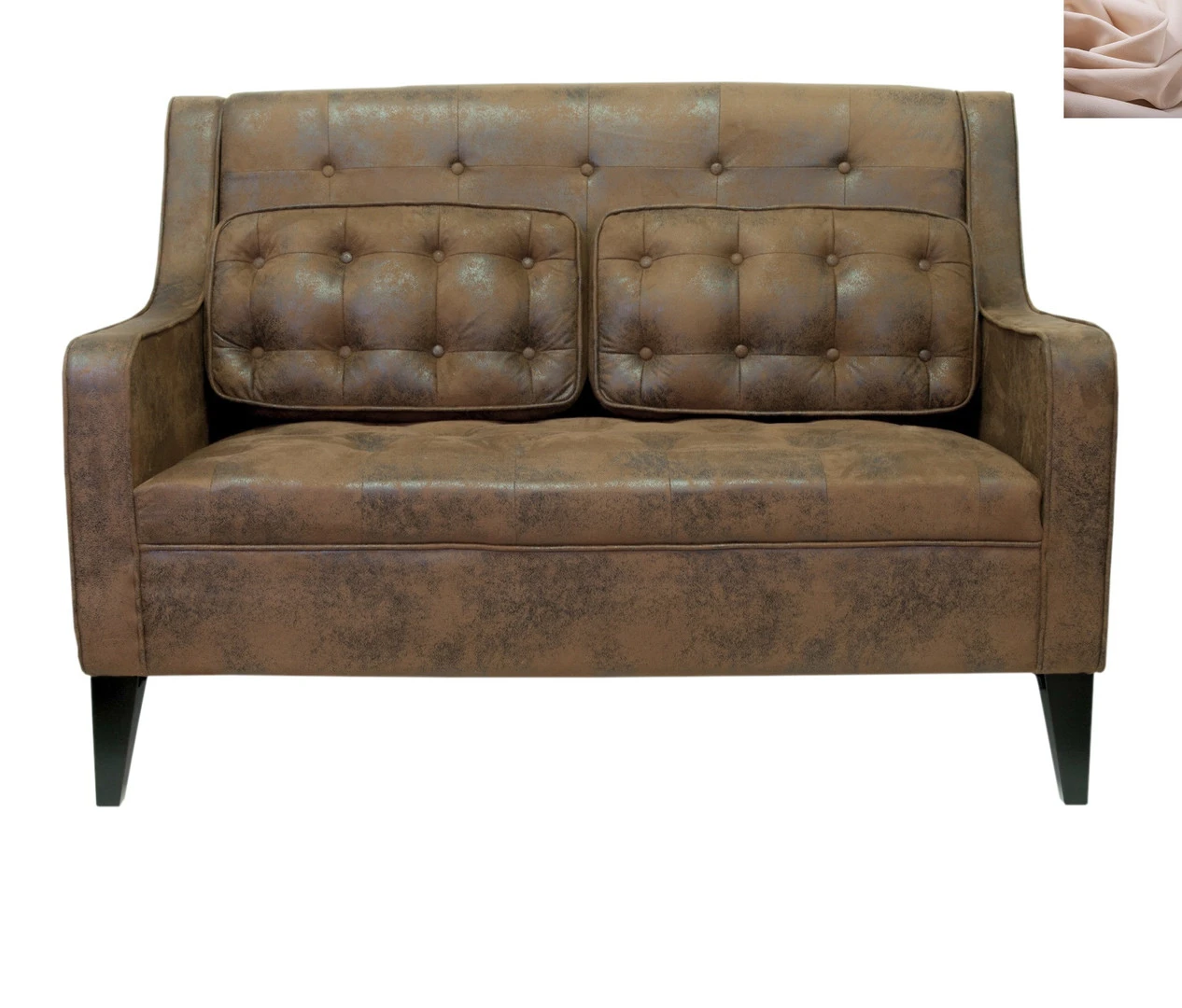 Прямой двухместный диван Hublon бежевый в интерьере