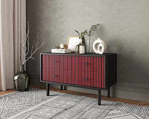 купить Комод с четырьмя ящиками "Emerson" арт EM05/red/L в интернет-магазине