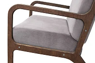 купить Низкое кресло с деревянными подлокотниками Mody Grey серый в интернет-магазине