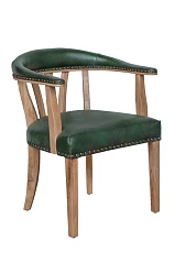фото Мягкий стул с подлокотниками Tanner Green Leather