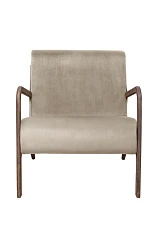 купить Низкое кресло с деревянными подлокотниками Mody Taupe коричневое в интернет-магазине