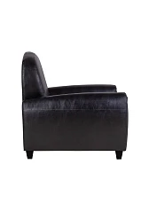 фото Кресло кожаное широкое Flog черное в интерьере