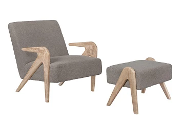 Кресло с пуфом Arrow Oak V2 в интерьере