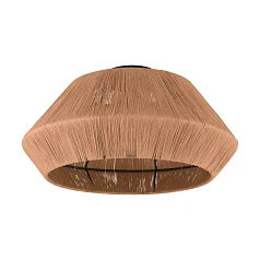 43784 Потолочный светильник ALDERNEY, 1Х40W, E27, H240, ?480, сталь, черный/текстильная нить, натуральный в интернет-магазине