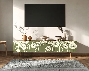 купить Комод "Berber" с ящиками низкий под TV арт BB19/Print_53 в интернет-магазине