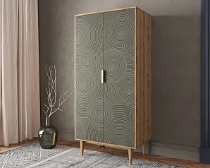 купить стильный Шкаф малый двухстворчатый "Line" R24/browngrey