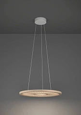 стильные 390297 Люстра диммируемая DEHESA, 36W (LED), 4000K, 5400lm, ?610, алюминий, сталь, белый/дерево