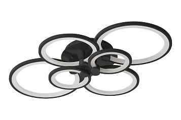 Люстра Oris 6 rings black в интерьере