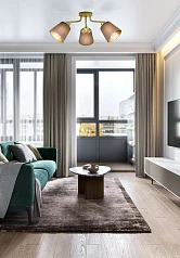 купить стильные 31534 Люстра потолочная MASERLO, 3X60(Е27), металл, кремово-золотой/текстиль, капучино в интернет-магазине