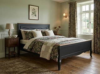 красивые Кровать "Леонтина (Leontina)" в черном цвете 160x200 арт ST9341/16BLK