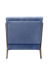 Низкое кресло с деревянными подлокотниками Mody Sky цвет синий на заказ