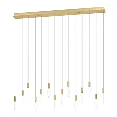 390362 Люстра диммируемая MIRADOR, 14X3,3W (LED), 3000K, 4760lm, L1400, B120, H2200, сталь, латунь, золотой/пластик, прозрачный на заказ