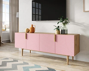 красивый Комод под TV с четыремя дверками "Line" LN06/GR1/pink