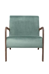 Низкое кресло с деревянными подлокотниками Mody Green