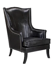 Кожаное кресло каминное Chester Black Leather в интерьере