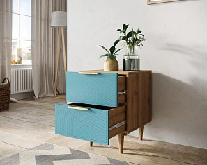 Тумбочка с двумя ящиками "Line" LN07/GR1/blue на заказ в интернет-магазине