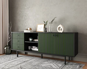 красивый Комод с дверками и нишей "Emerson" арт EM15/green/L