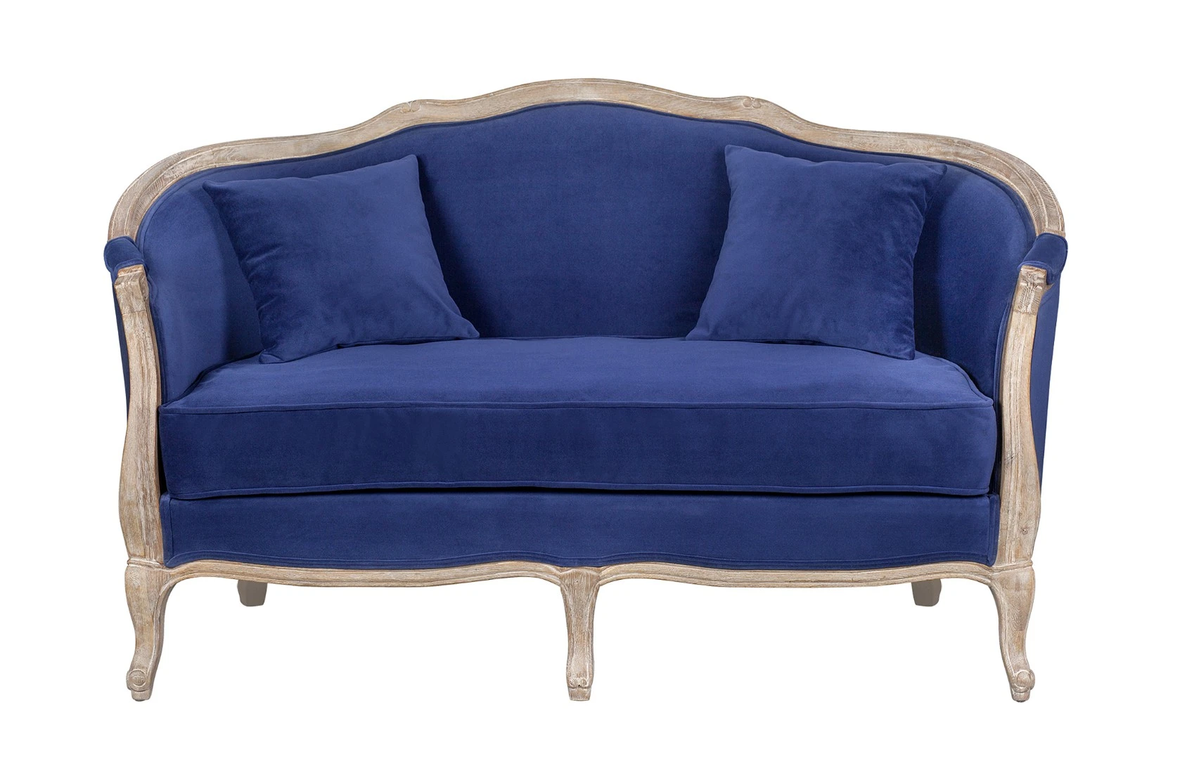 купить красивый Дизайнерский двухместный диван Darcy 2 ампир синий в интернет-магазине