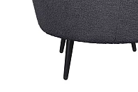 Низкое кресло ракушка Pearl Black Boucle на черных ножках в интернет-магазине
