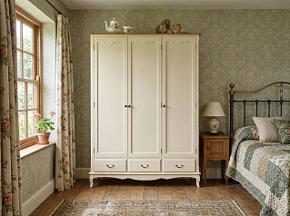 фото Шкаф "Леонтина (Leontina)" для одежды трехстворчатый с ящиками арт ST9327KR/3 в интерьере