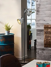 49722 Торшер BARNSTAPLE с ножн. выкл., 2х40W (E27), H1580, основа ?270, дерево, сталь, патина в интернет-магазине