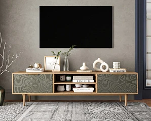 Комод "Line" с нишей низкий под TV R27/browngrey в интернет-магазине
