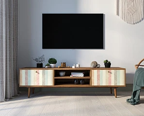 купить красивый Комод "Berber" с нишей низкий под TV принт 45 арт BB49/Print_45