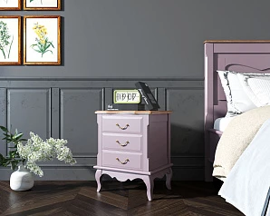 стильные Прикроватная тумба Leontina Lavanda на три ящика арт ST9302/3L