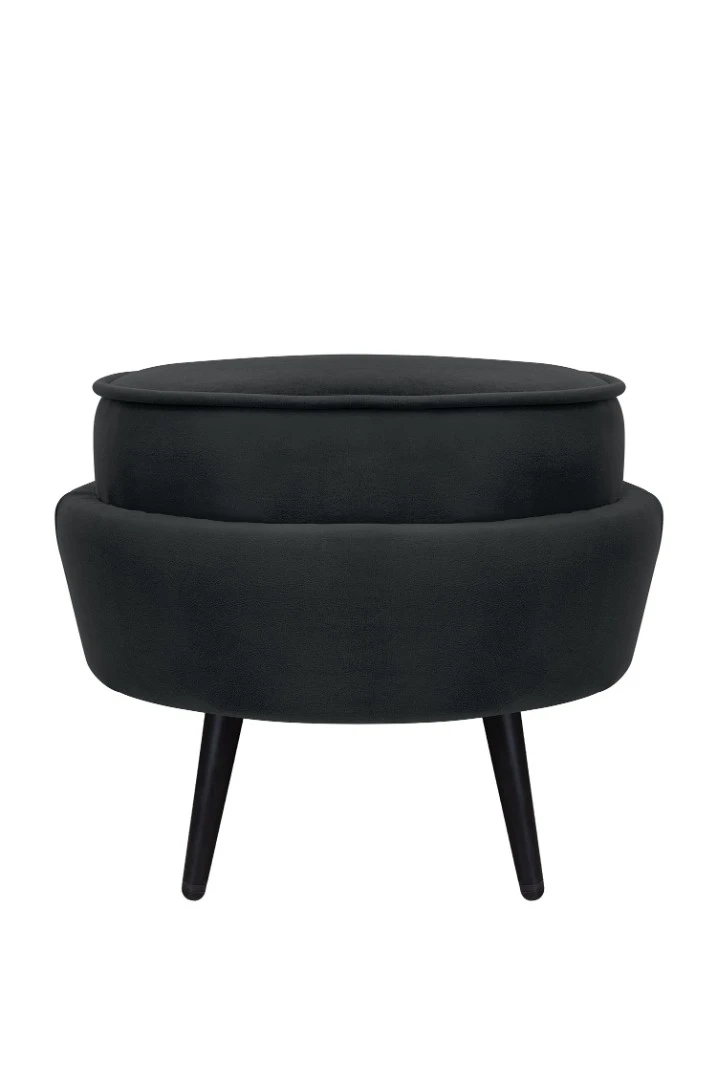 Пуф Pearl Adorn Black на черных ножках