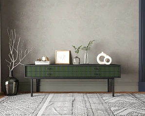 красивые Консоль с двумя ящиками "Emerson" арт EM23/green/L