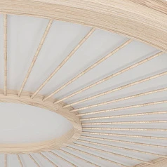 стильные 390297 Люстра диммируемая DEHESA, 36W (LED), 4000K, 5400lm, ?610, алюминий, сталь, белый/дерево