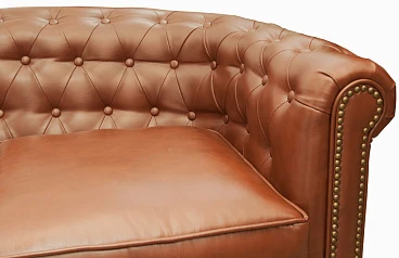 Трехместный диван кожаный лофт Karo brown 3S коричневый на заказ в интернет-магазине