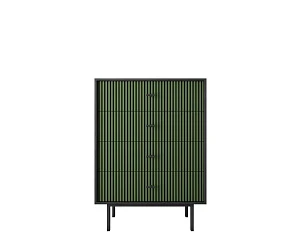 фото Комод вертикальный с четырьмя ящиками "Emerson" арт EM18/green/L