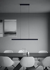 заказать стильные 390368 Люстра диммируемая MONTEBUONO, 2X10W (LED), 3000K, 2600lm, L1800, B65, H1500, сталь, анодированный черный/пластик, белый