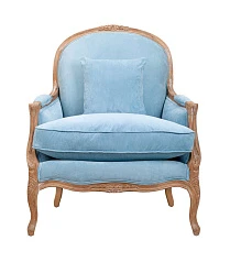 Мягкое полукресло с подлокотниками Aldo Light Blue на заказ