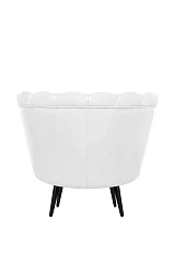 Низкое кресло ракушка Pearl White на черных ножках