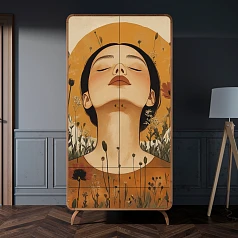 заказать Шкаф в скандинавском стиле "Ellipse Print" с ящиками арт EL15/Art09
