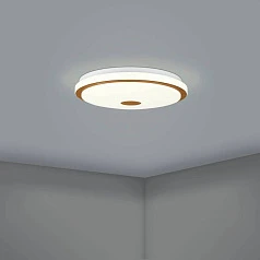 купить 900598 Настенно-потолочный светильник LANCIANO 1, LED 24W, 1900lm, H75, ?400, сталь, дерево, белый, коричневый/пластик с эффектом кристаллов, белый, х