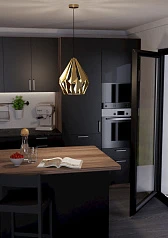 заказать 43814 Подвесной потолочный светильник (люстра) CARLTON, 1Х60W, E27, H1100, ?310, сталь, золотой