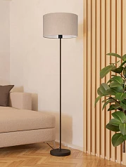 купить 900862 Торшер с ножным выключателем FENIGLIA, 1X40W (E27), H1510, сталь, черный / текстиль, лен, беж в интернет-магазине