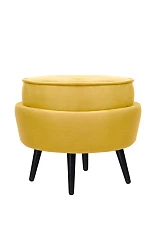 купить Пуф Pearl Adorn Yellow на черных ножках