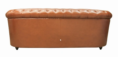 стильный Трехместный диван кожаный лофт Karo brown 3S коричневый