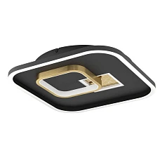 901245 Светодиодный потолочный светильник  TIRIOLO, 21,3W(LED), 380X380, сталь, пластик, черный, золотой, 4000K, 2100lm на заказ