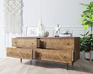 Комод "Boho" 4 ящика джангл арт BH09 на заказ
