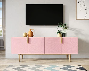 красивый Комод под TV с четыремя дверками "Line" LN06/GR1/pink