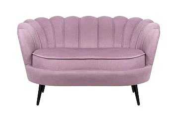 Дизайнерский двухместный диван Pearl Double Pink на черных ножках в интернет-магазине